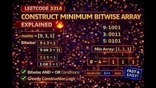 LeetCode 3314 Construct Minimum Bitwise Array Explained Bit Manipulation
