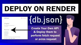 How to Deploy db json Mock Server on Render Host JSON server on GitHub Host JSON API on Server
