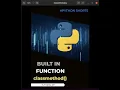 Python inbuilt predefined functions - classmethod