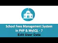 School Fees Management System in PHP MySQL - Edit User Data