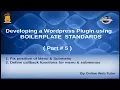 Wordpress Plugin development using Boilerplate from scratch Callback functions of menus submenus