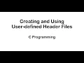 Creating and Using your own Headers Files C Programming