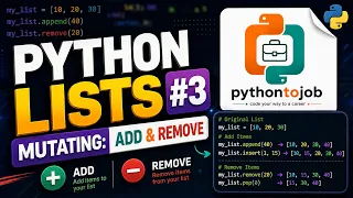 Python List Mutating - append insert pop remove extend clear