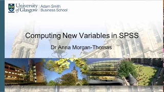 SPSS 24 Tutorial 13 Computing New Variables