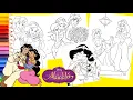 Disney Princess Jasmine Aladdin Compilation Coloring Pages for kids