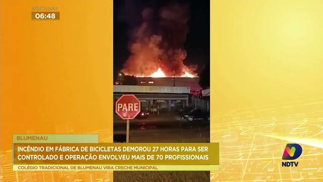 Blumenau: incêndio em fábrica de bicicletas demorou 27 horas para ser controlado