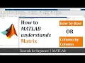 How matlab stores matrix how MATLAB reads a matrix How matlab understands matrix
