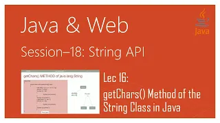 String API in Java getChars Method of the String Class in Java