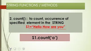 10 Python String PART 1 Creation of Strings JOINING Concatenating Strings string METHODS