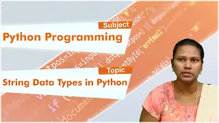 LEC06 Python Programming String Data Types in Python by Mrs N Baby Rani