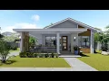 Simple Small House Design - Low Budget 3 Bedroom Bungalow 8 x 13 Meters