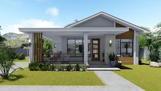 Simple Small House Design - Low Budget 3 Bedroom Bungalow 8 x 13 Meters