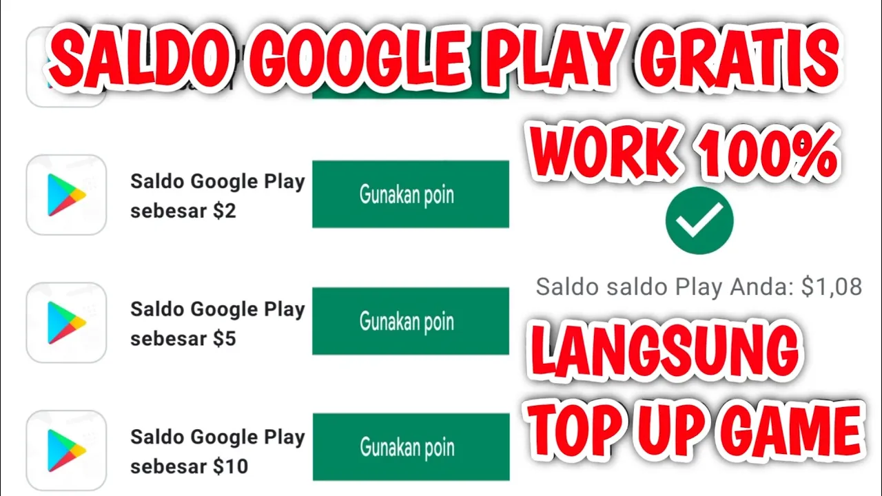Cara mendapatkan saldo google play gratis tanpa apk!!dan voucher game lainyya😃😃
