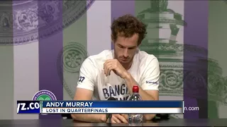 Male player Andy Murray corrects reporter at Wimbledon
