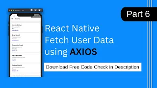 How to fetch API in React Native Expo How to use AXIOS in React Native Expo