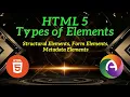 PHP Module 1 Part 5 HTML Types of Elements Structural Elements Meta Elements Form Elements
