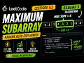 Maximum Subarray LC 53 Easy Intuition Java Solution