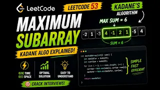 Maximum Subarray LC 53 Easy Intuition Java Solution