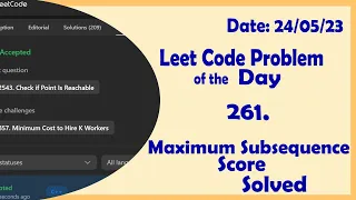 2542 Maximum Subsequence Score C Leetcode Daily Challenge