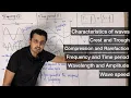 Characteristics of waves frequency wavelength Amplitude Time period wave speed