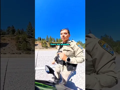 Biker stands his ground when she pulled them over for no reason 🤨 (via itzme_kawi_keith/ig)