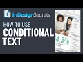InDesign How-To Use Conditional Text Tutorial