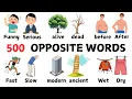 500 Opposite words antonyms in English for beginners
