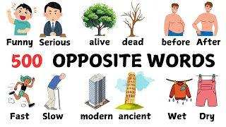 500 Opposite words / antonyms in English for beginners