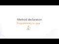 Method declaration in java