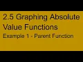 Alg2 Lesson 2 5 Graphing Absolute Value - Example 1 Parent Function