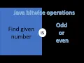 How to find number is even or odd using bitwise operations