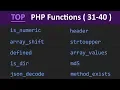 TOP 100 PHP Functions 31 - 40 Learn PHP Programming