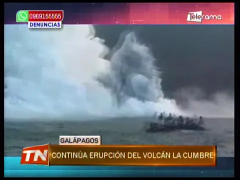 Continúa erupción del volcán La Cumbre