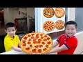 Alex and Eric Pretend Play Pizza Drive Thru Restaurant Funny Food Toys Story