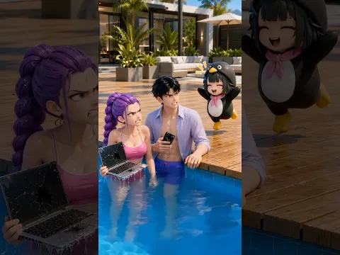 Gugugaga Rumi Pushed Them Into the Pool 🤭🤣