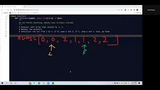 Leetcode 75 Sort Colors Two Pointers Python