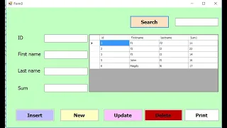 VB NET insert update delete search using access database and print datagridview WITH CODE