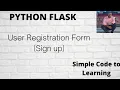 17 User Registration Form Sign up using Python Flask with MySQL Database in Hindi