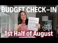Bi-Weekly Budget Check-In - 1st of August with my New Tracker Sheet