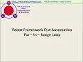 Robot Framework For Loop In Range