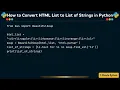 How to Convert HTML List to List of Strings in Python