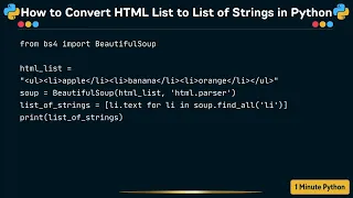 How to Convert HTML List to List of Strings in Python