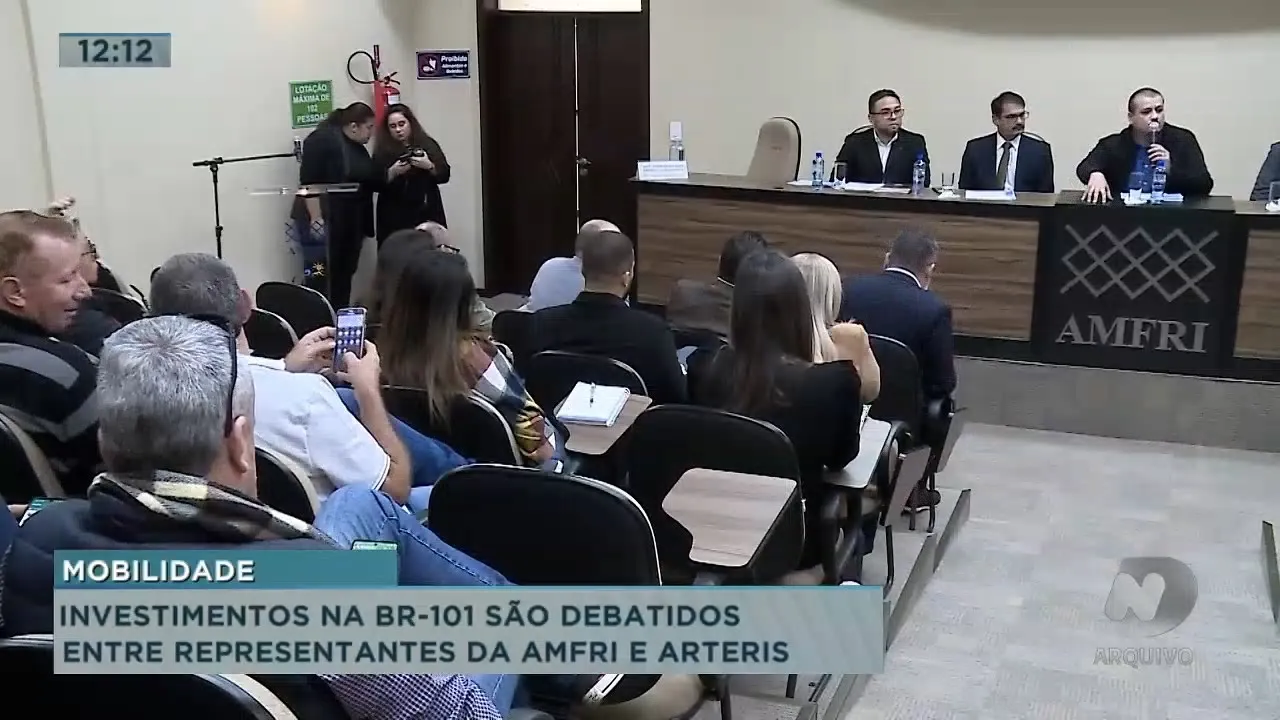 Investimentos na BR-101 são debatidos entre representantes da AMFRI e Arteris