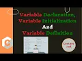 Variable Declaration Variable Initialization Variable Definition Tutorial