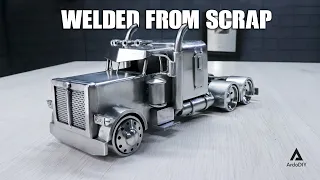 90 Hours of Work in 9 Minutes - DIY Peterbilt 389 Welding Art