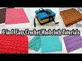 Easy Crochet Washcloth Tutorial 6 in 1 Easy Crochet Dishcloth Tutorial Bag O Day Crochet