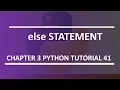 If-else statement Python tutorial 41