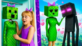 Minecraft di Dunia Nyata! Bagaimana cara masuk ke Minecraft? Superhero Palsu vs Superhero Asli!