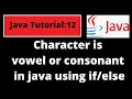 Java Programming Tutorial - 12 Java program to figure out character is vowel or consonant Java
