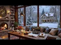 Lagu Tranquil Winter Coffee Shop ❄️ Gentle Jazz Piano \u0026 Fireplace Sounds for Study \u0026 Work